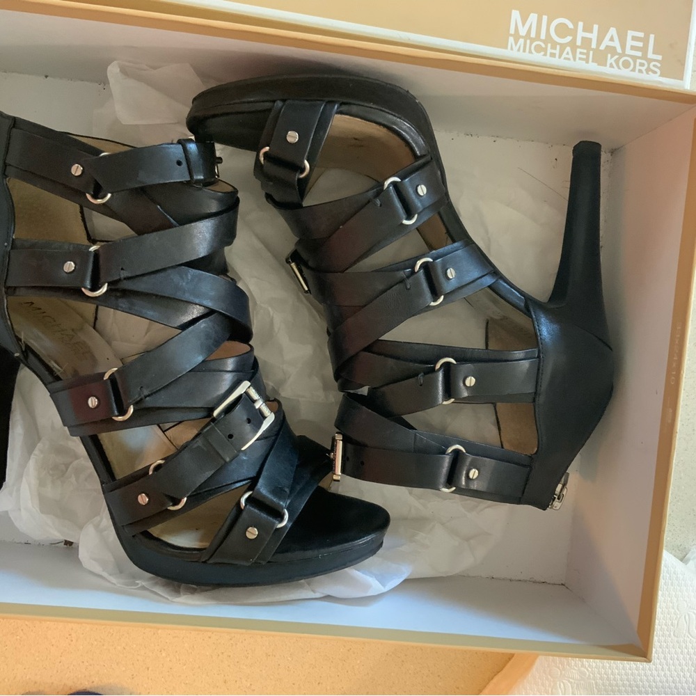 Michael Kors Black Strappy Heels